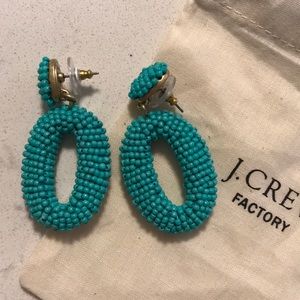 Beaded oval earrings